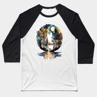 River in the forest - 1 Baseball T-Shirt